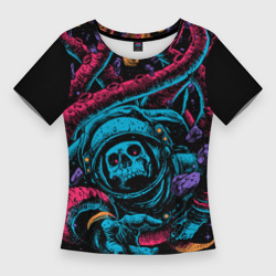 Женская футболка 3D Slim Космический осьминог