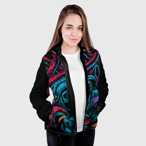 Женская куртка 3D Космический осьминог, цвет черный - фото 4