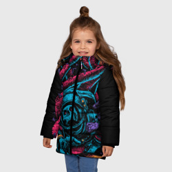 Зимняя куртка для девочек 3D Космический осьминог - фото 2