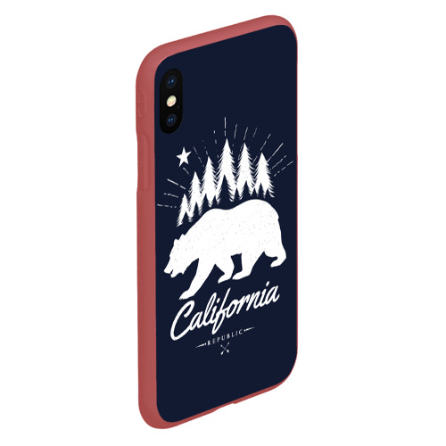 Чехол для iPhone XS Max матовый California Republic, цвет красный - фото 3