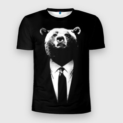 Мужская футболка 3D Slim Медведь руководитель