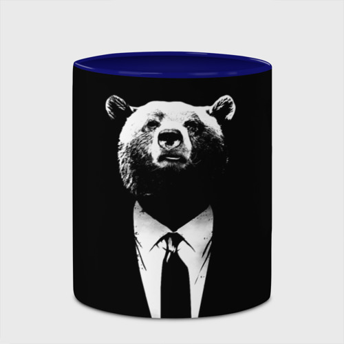 Кружка с полной запечаткой Медведь руководитель, цвет белый + синий - фото 4