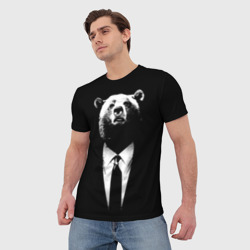 Мужская футболка 3D Медведь руководитель - фото 2
