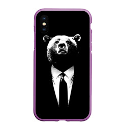 Чехол для iPhone XS Max матовый Медведь руководитель
