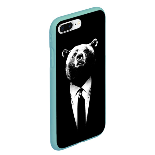 Чехол для iPhone 7Plus/8 Plus матовый Медведь руководитель, цвет мятный - фото 3
