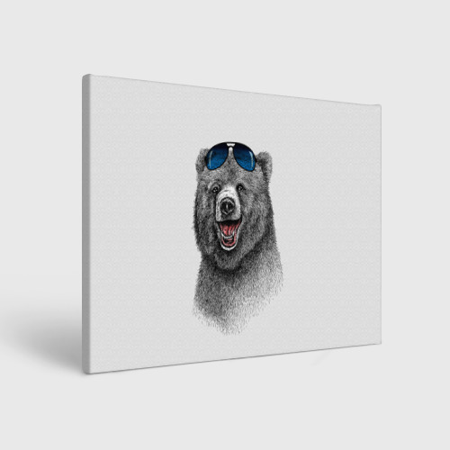 Холст прямоугольный Счастливый медведь, цвет 3D печать