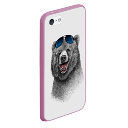 Чехол для iPhone 5/5S матовый Счастливый медведь - фото 2