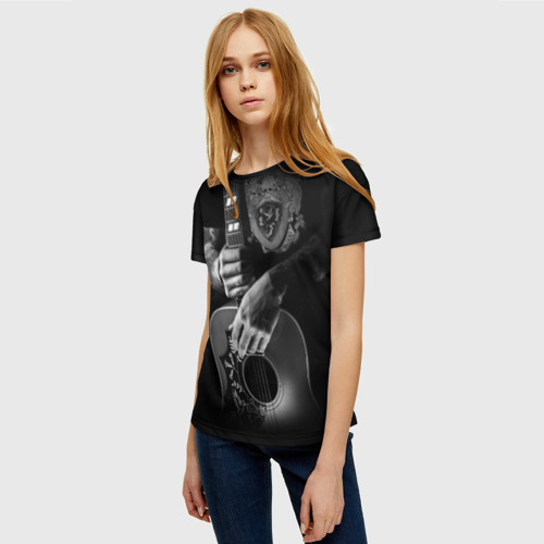 Женская футболка 3D Гитарист, цвет 3D печать - фото 3