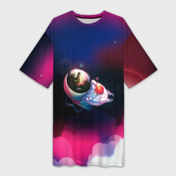 Платье-футболка 3D Ёжик в космосе