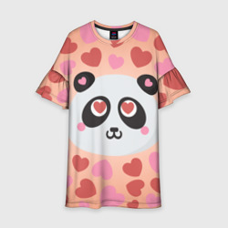 Детское платье 3D Влюбленная панда