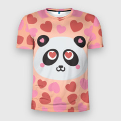 Мужская футболка 3D Slim Влюбленная панда