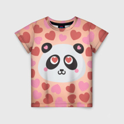 Детская футболка 3D Влюбленная панда