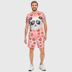 Мужской костюм с шортами 3D Влюбленная панда - фото 2