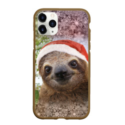 Чехол для iPhone 11 Pro матовый Рождественский ленивец