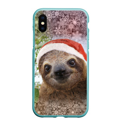Чехол для iPhone XS Max матовый Рождественский ленивец