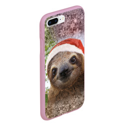 Чехол для iPhone 7Plus/8 Plus матовый Рождественский ленивец - фото 2