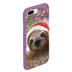 Чехол для iPhone 7Plus/8 Plus матовый Рождественский ленивец - фото 2