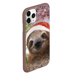 Чехол для iPhone 11 Pro матовый Рождественский ленивец - фото 2