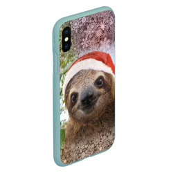 Чехол для iPhone XS Max матовый Рождественский ленивец - фото 2