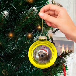 Стеклянный ёлочный шар Рождественский ленивец - фото 2
