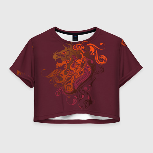 Женская футболка Crop-top 3D Abstract-Lion