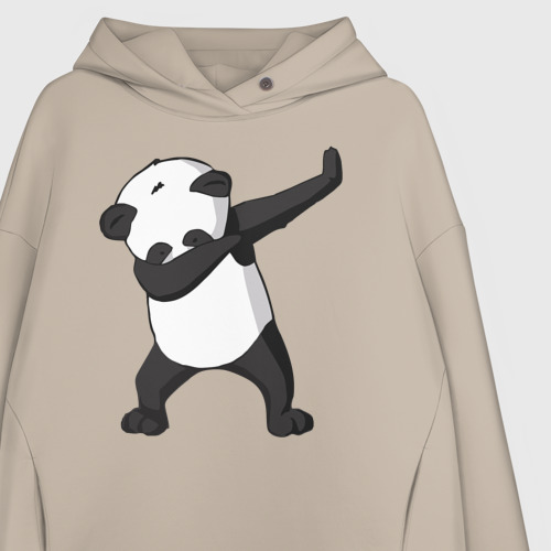 Женское худи Oversize хлопок Panda dab, цвет миндальный - фото 3