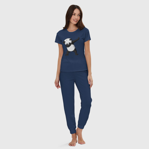 Женская пижама хлопок Panda dab, цвет темно-синий - фото 5