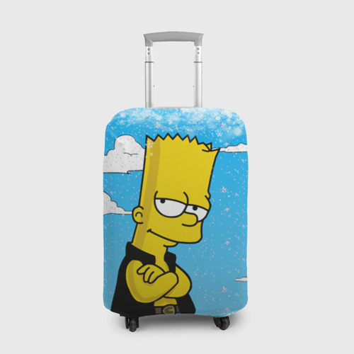 Чехол для чемодана 3D Симпсоны новогодние 1