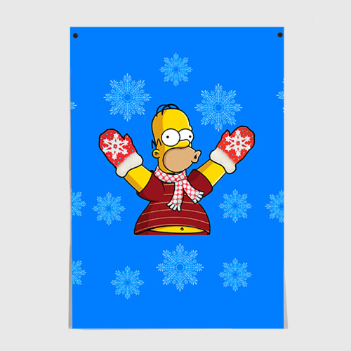 Постер Симпсоны новогодние 2