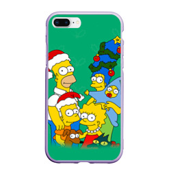 Чехол для iPhone 7Plus/8 Plus матовый Симпсоны новогодние 3
