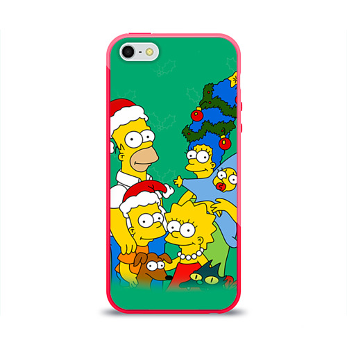 Чехол для iPhone 5/5S глянцевый Симпсоны новогодние 3 Фото 01 Чехол для iPhone 5/5S глянцевый Симпсоны новогодние 3 Фото 01