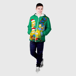 Мужская куртка 3D Симпсоны новогодние 3 - фото 2