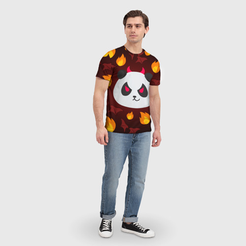 Мужская футболка 3D Панда дьяволенок - фото 5