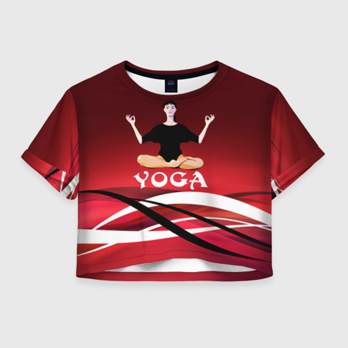 Женская футболка Crop-top 3D Yoga, цвет 3D печать