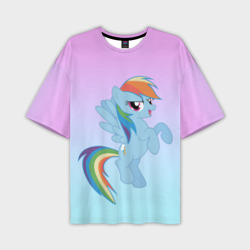 Мужская футболка oversize 3D Rainbowdash