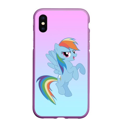 Чехол для iPhone XS Max матовый Rainbowdash, цвет фиолетовый