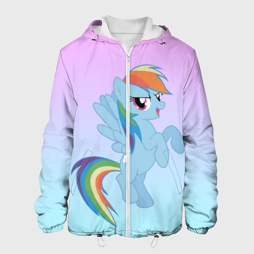 Мужская куртка 3D Rainbowdash