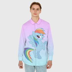 Мужская рубашка oversize 3D Rainbowdash - фото 2