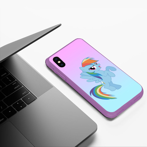 Чехол для iPhone XS Max матовый Rainbowdash, цвет фиолетовый - фото 5