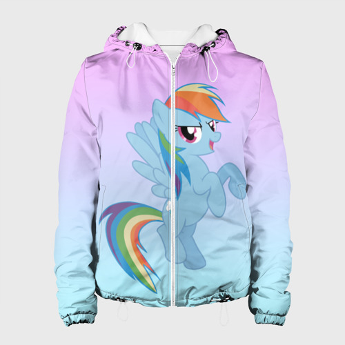 Женская куртка 3D Rainbowdash, цвет белый