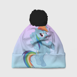 Шапка 3D c помпоном Rainbowdash