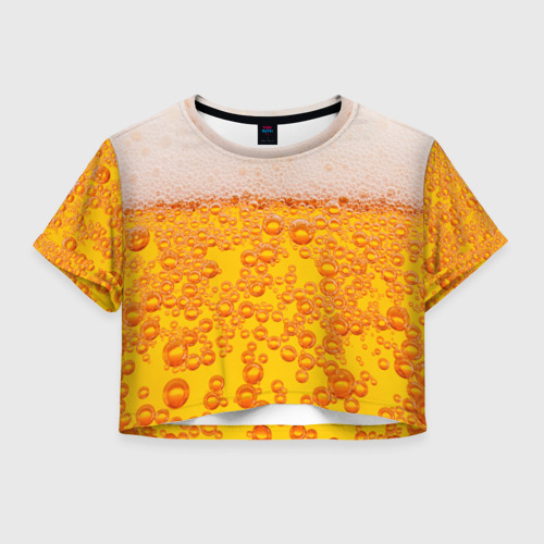 Женская футболка Crop-top 3D Пивная тема, цвет 3D печать