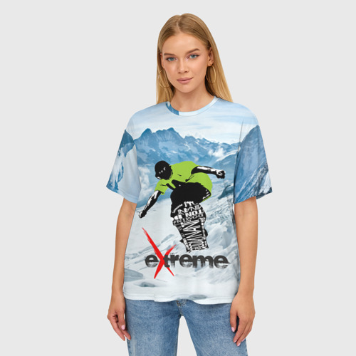 Женская футболка oversize 3D Extreme, цвет 3D печать - фото 3