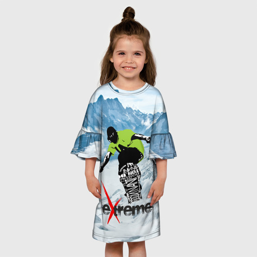 Детское платье 3D с принтом Extreme, вид сбоку #3