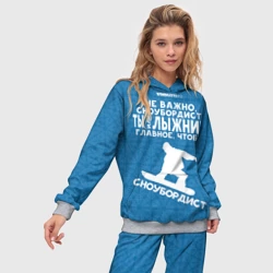 Женский костюм с толстовкой 3D Сноубордист или лыжник - фото 2