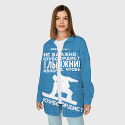 Женская рубашка oversize 3D Сноубордист или лыжник - фото 2