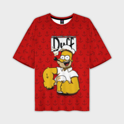 Мужская футболка oversize 3D Duff Beer