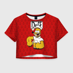 Женская футболка Crop-top 3D Duff Beer