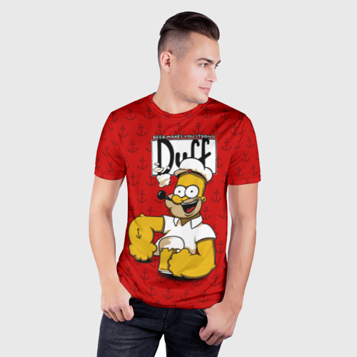 Мужская футболка 3D Slim Duff Beer, цвет 3D печать - фото 3