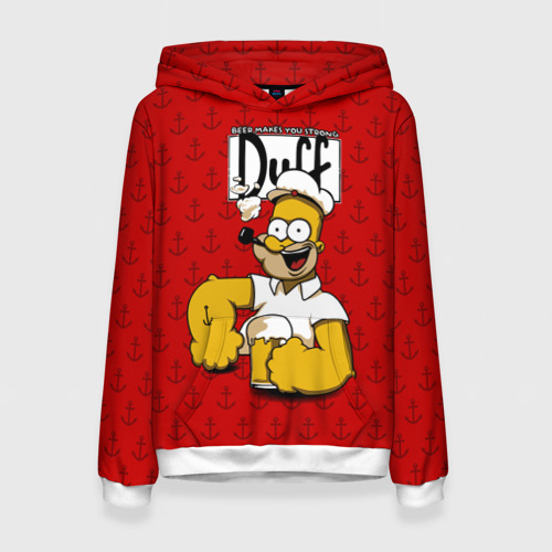 Женская толстовка 3D Duff Beer, цвет 3D печать